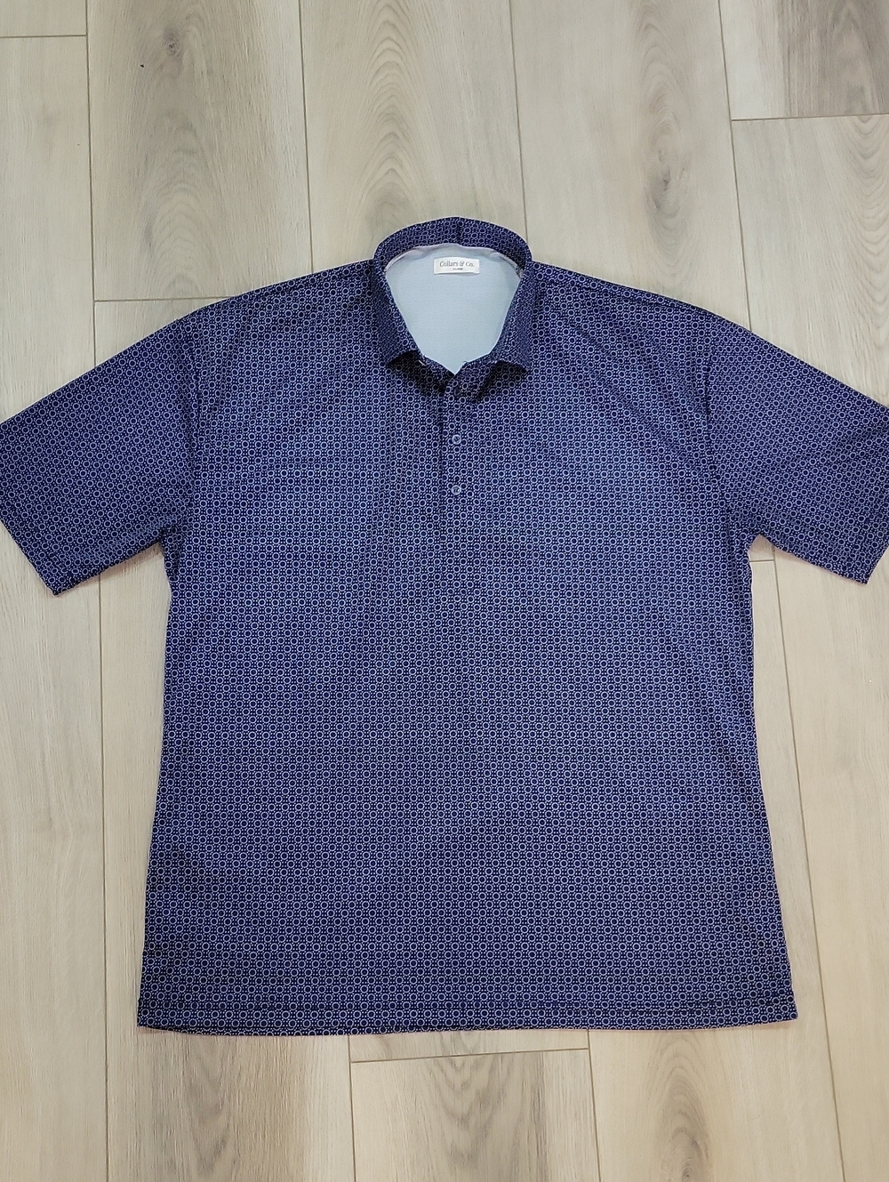 Men's Navy Geometric Short-Sleeve Polo